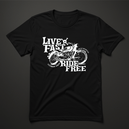חולצת אופנוע, חולצה לאופנוענים, חולצת טי חופשית, חולצת LIVE FAST, בגדי רוכבים