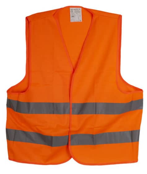 אפוד זוהר כתום עם פסים רפלקטיביים לעובדים מבית arena