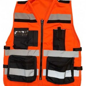 אפוד זוהר כתום עם כיסים לעבודה מבית arena