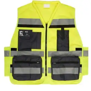 אפוד זוהר עם כיסים בצבע צהוב לעובדים מבית arena