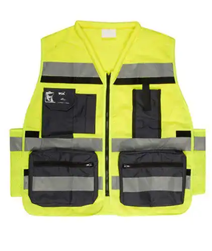 אפוד זוהר עם כיסים בצבע צהוב לעובדים מבית arena