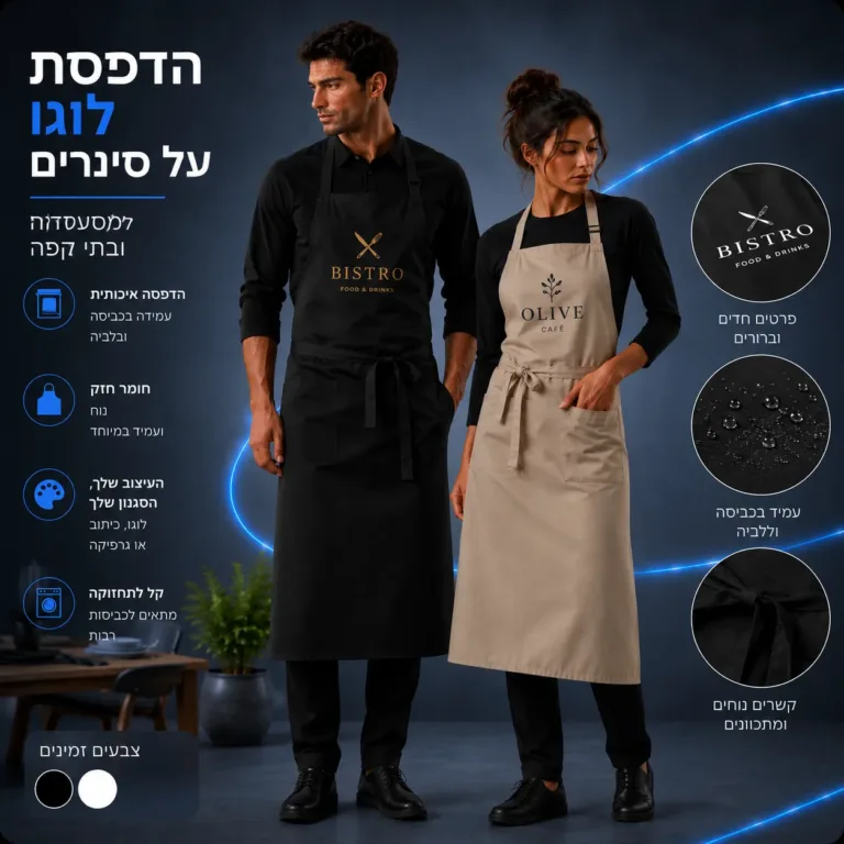הדפסת לוגו על סינרים למסעדות ולעסקי אוכל