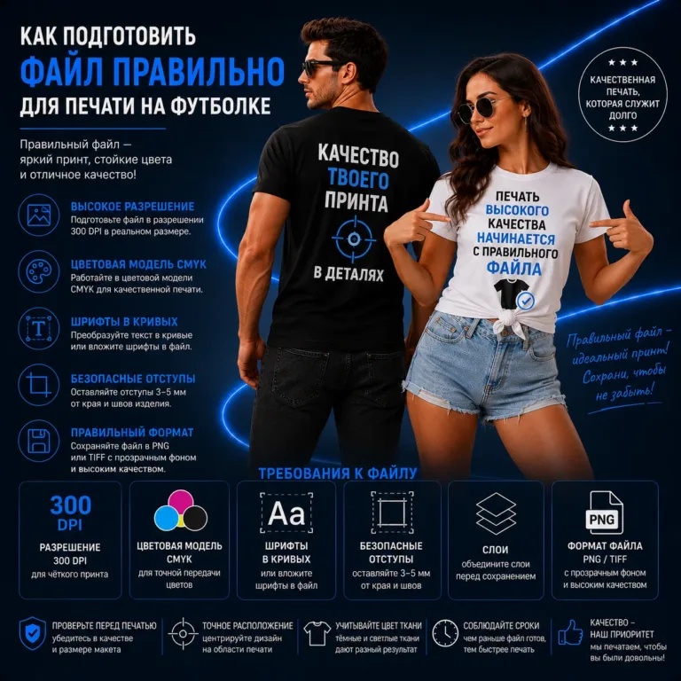 Как подготовить файл для печати на футболке