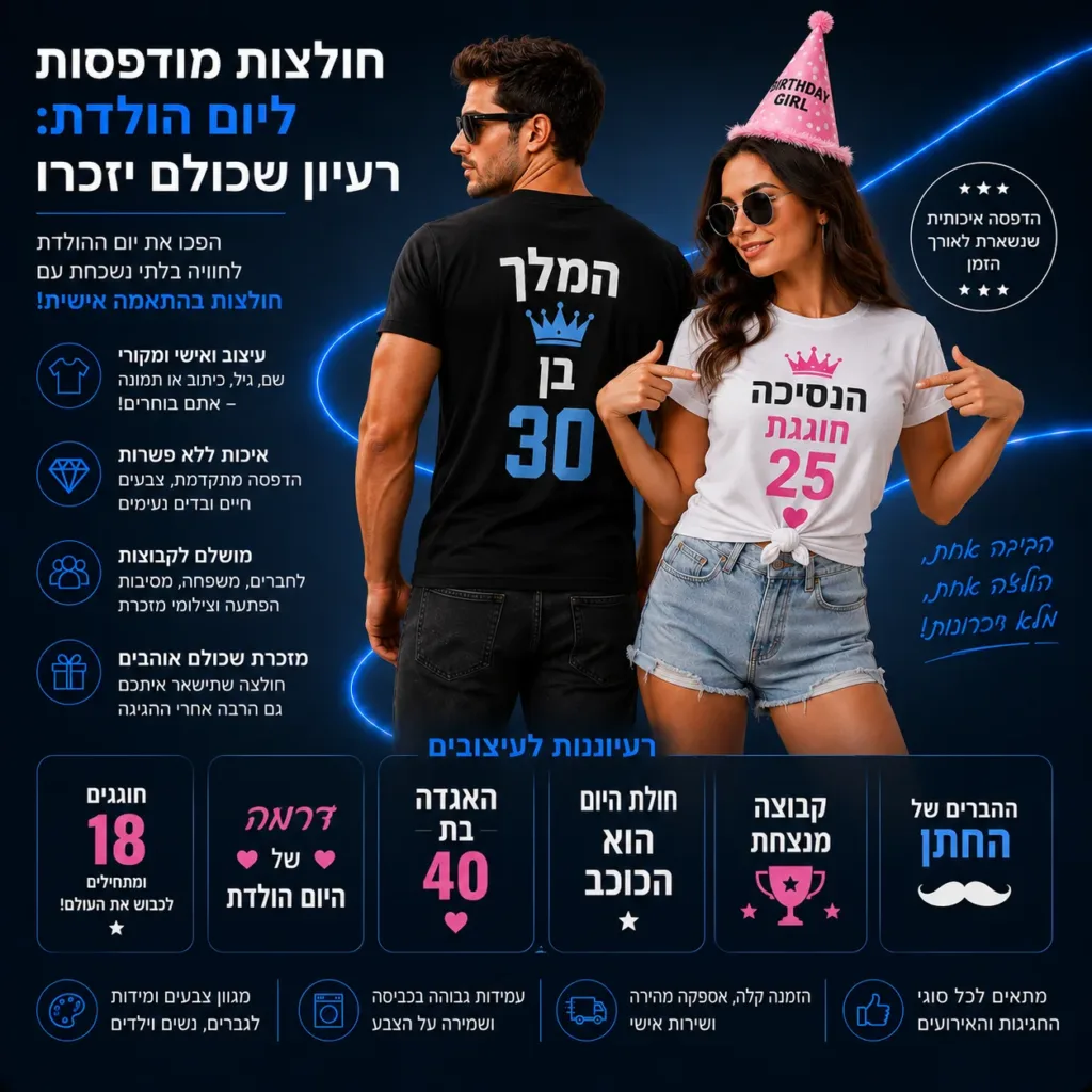 חולצות מודפסות ליום הולדת: רעיון שכולם יזכרו