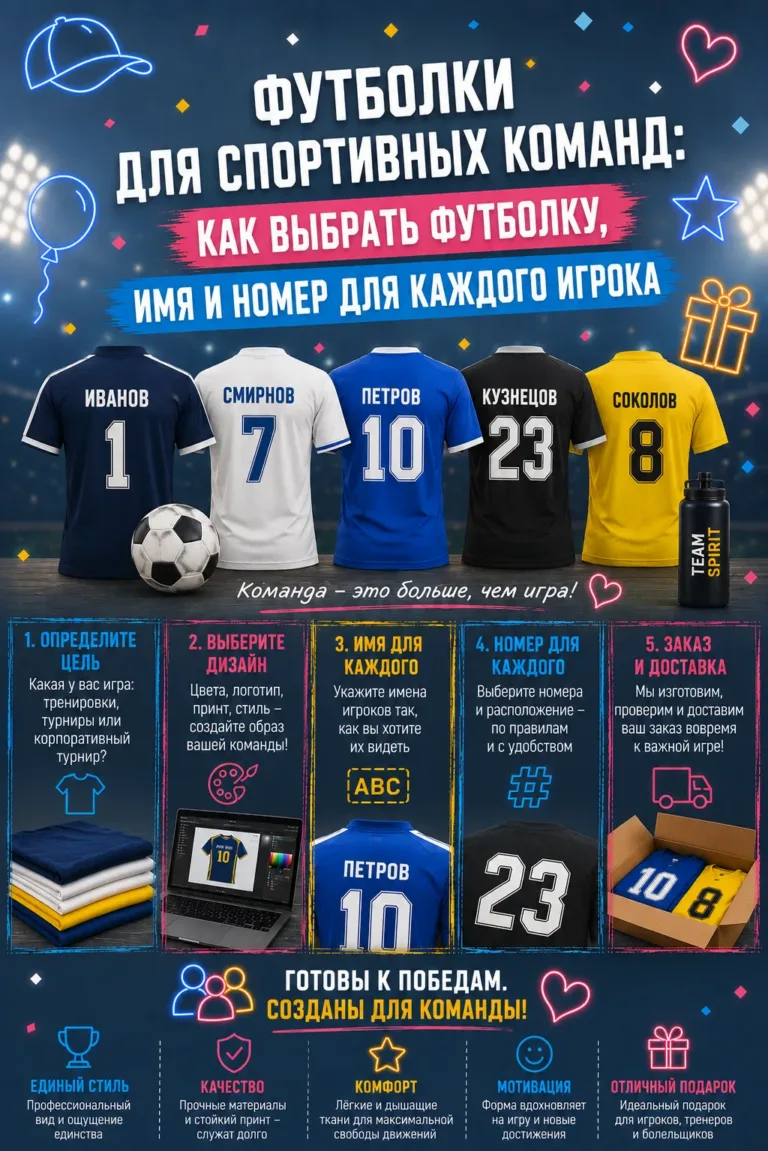 Футболки для спортивной команды: как добавить имя и номер каждому игроку