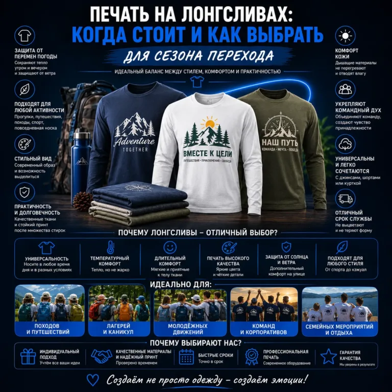 Футболки с длинным рукавом и печатью: когда выбрать и как подобрать в межсезонье
