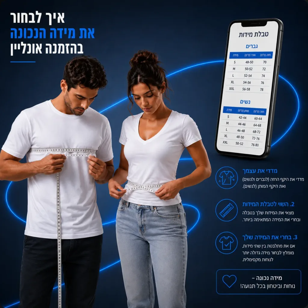 איך בוחרים מידה נכונה בהזמנה מרחוק