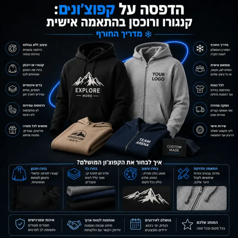 הדפסה על קפוצ’ונים: קנגורו ורוכסן בהתאמה אישית – מדריך החורף