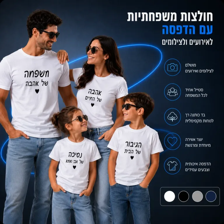 חולצות משפחתיות לאירועים ולצילום משפחתי